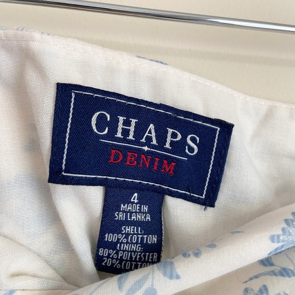 Chaps Blue and White Tiered Mini Skirt - Picture 4 of 6